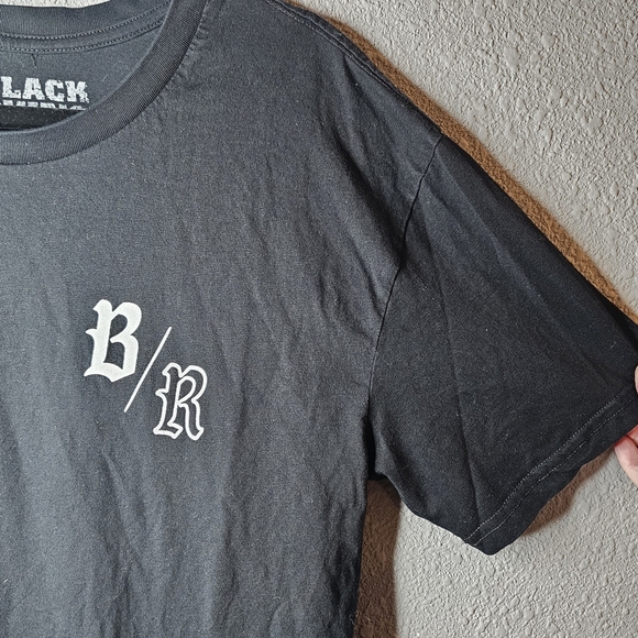 Black Rhino Wheels Mens L Large Tee Shirt Short Sleeve Graphic Spellout Basic - Picture 6 of 7